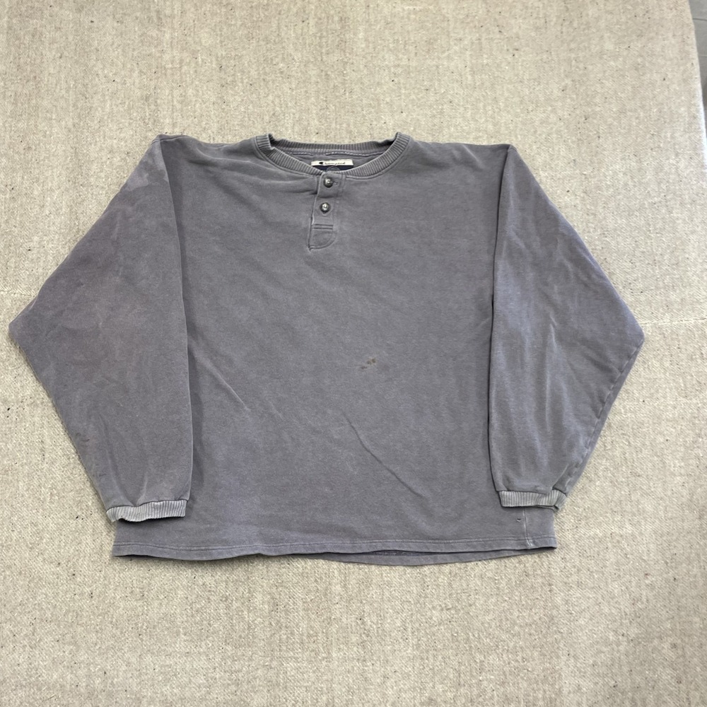 vintage Champion reverse Weave henry sweatshirt mens xl Gray 2000s